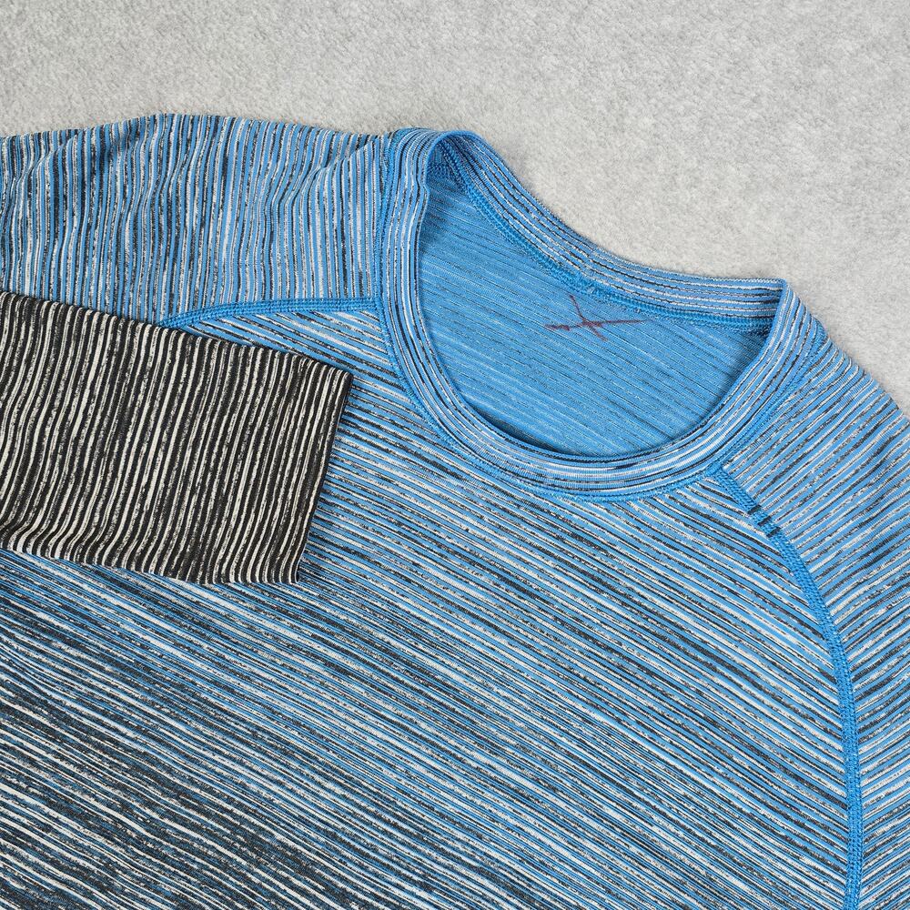 Lululemon Mens Small Metal Vent Tech Long-Sleeve Shirt Blue Black Ombre Color